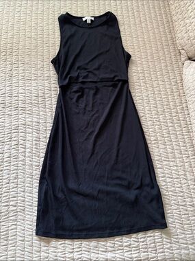 Topshop Black Sleeveless Midi Dress